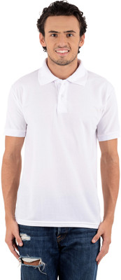 

Blaze Solid Men's Polo Neck White T-Shirt