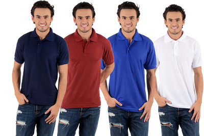 

Blaze Solid Men's Polo Neck Multicolor T-Shirt(Pack of 4, Maroon;navy blue;royal blue;white