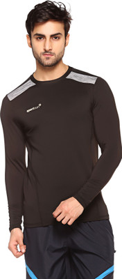 

Sport Sun Self Design Men's Round Neck Black T-Shirt