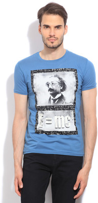 

Status Quo Printed Men's Round Neck Blue T-Shirt, Slate