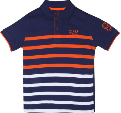 

Chalk by Pantaloons Boys Striped T Shirt(Blue, Pack of 1, Navy
