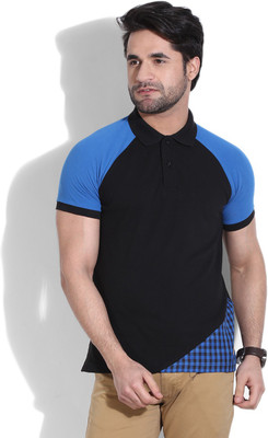 

United Colors of Benetton. Solid Men's Polo Neck Black, Blue T-Shirt, 100