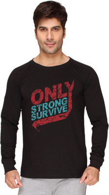 

SayItLoud Graphic Print Men's Round Neck Black T-Shirt