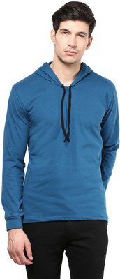 

Izinc Solid Men's Hooded Light Blue T-Shirt