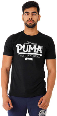 

Puma Graphic Print Men's Round Neck Black T-Shirt
