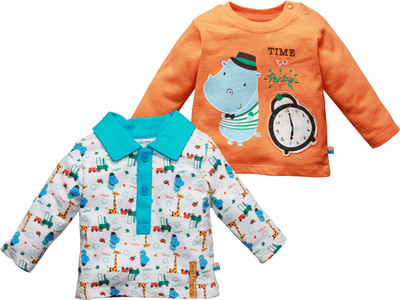 

FS Mini Klub Boys Printed Cotton T Shirt(Multicolor, Pack of 2, Multi