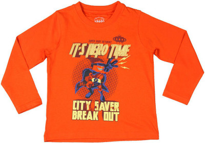 

Chalk by Pantaloons Boys Printed T Shirt(Orange, Pack of 1