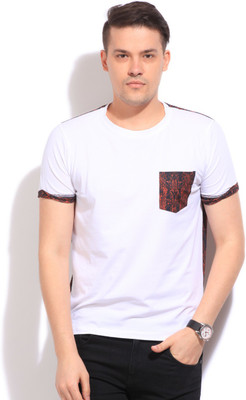 

Flippd Printed Men's Round Neck White, Black, Orange T-Shirt