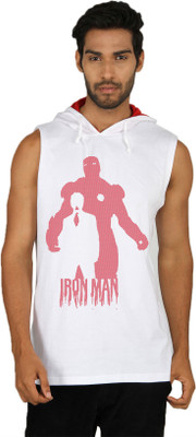 

SayItLoud Graphic Print Men' Hooded White T-Shirt