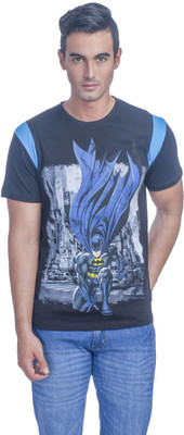 

Batman By Free Authority Printed Men' Round Neck Black T-Shirt, Black/ anthra