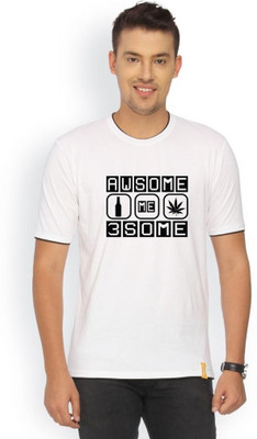 

Campus Sutra Printed Men Round Neck White T-Shirt