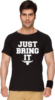 SayItLoud Graphic Print Men' Round Neck Black T-Shirt