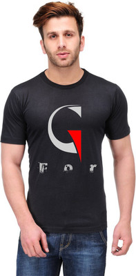 

Trendster Printed Men's Round Neck Black T-Shirt