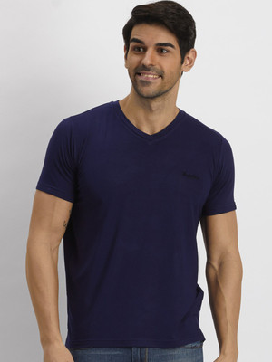

Fritzberg Solid Men' V-neck Dark Blue T-Shirt