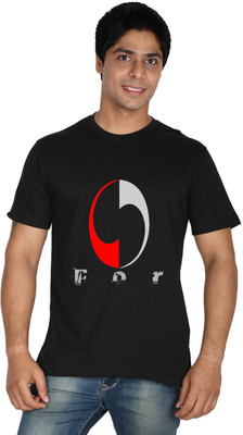

Trendster Printed Men' Round Neck Black T-Shirt