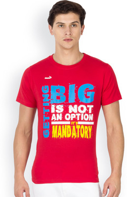 

Kingaroo Printed Men' Round Neck Red T-Shirt