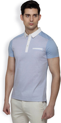 

Blackberrys Self Design Men's Polo Neck Blue T-Shirt, Light blue