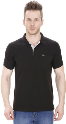 

Sparky Solid Men's Polo Neck Black T-Shirt