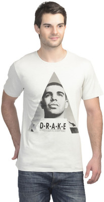 

Drake Printed Men's Round Neck Grey T-Shirt, Drake light grey slub s/j
