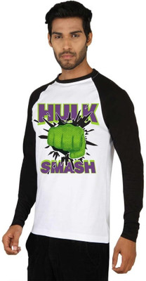 

SayItLoud Printed Men' Round Neck Multicolor T-Shirt, Black;white