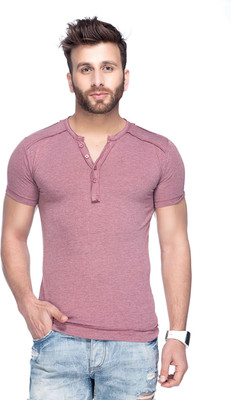 

Tinted Solid Men's Henley Maroon T-Shirt