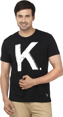 RUSE Printed Men Round Neck Black T-Shirt