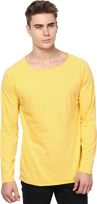 

Unisopent Designs Solid Men' Round Neck Yellow T-Shirt