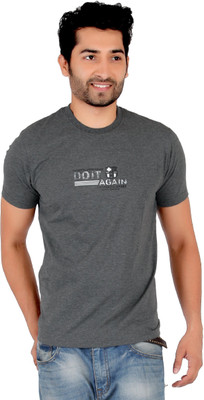 

Awack Solid Men's Round Neck Grey T-Shirt, Darkgrey