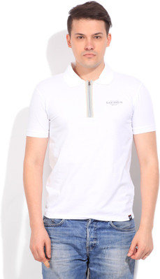 

Lee Solid Men's Polo Neck White T-Shirt