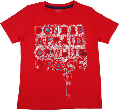 

Poppers by Pantaloons Boys Graphic Print T Shirt(Red, Pack of 1