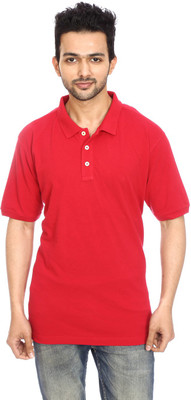 

Avantaa Wear Solid Men's Polo Neck Red T-Shirt