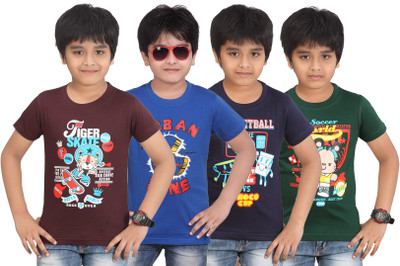

FabTag - Dongli Boys Printed T Shirt(Multicolor, Pack of 4
