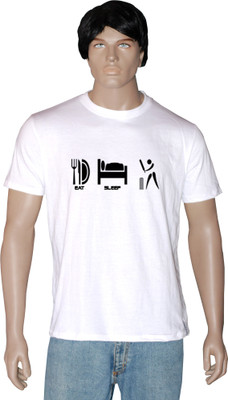

Tshirt.in Graphic Print Men's Round Neck White T-Shirt, Pearl white
