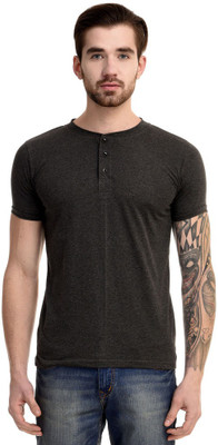 

Mi Moda Solid Men's Henley Grey T-Shirt