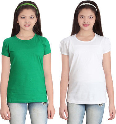 

FabTag - Sini Mini Girls Solid T Shirt(Multicolor