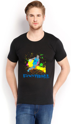 

Trendster Printed Men' Round Neck Black T-Shirt