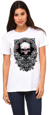 

Monzter Popcornz Graphic Print Women's Round Neck White T-Shirt