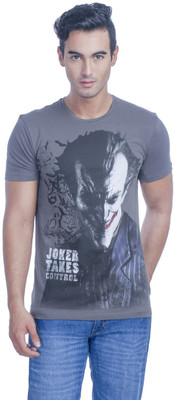 

Batman Printed Men's Round Neck Grey T-Shirt, Pewter