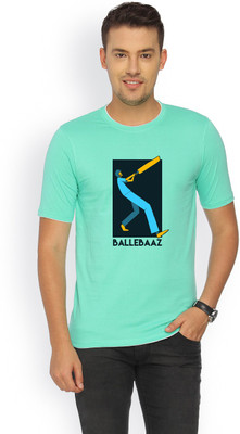 

Campus Sutra Printed Men Round Neck Green T-Shirt, Sea green