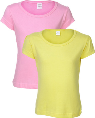 

Gkidz Girls Solid T Shirt(Pink