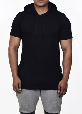 

Fugazee Lifestyle Solid Men's Hooded Black T-Shirt
