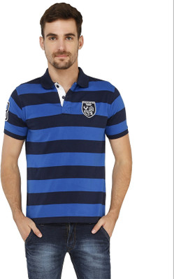 

The Cotton Company Striped Men's Polo Neck Blue, Black T-Shirt, Black;blue