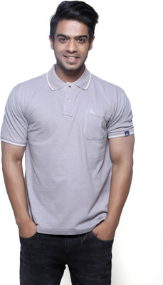 

Masculino Latino Solid Men's Polo Neck Reversible Grey T-Shirt, Cool grey