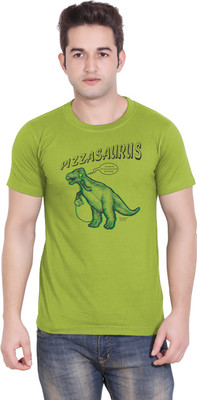 

Tantra Graphic Print Men's Round Neck Light Green T-Shirt, Golden green