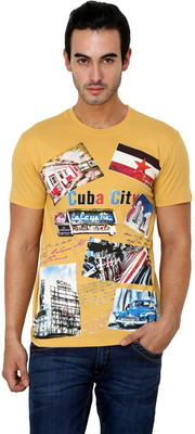 

Okane Solid Men's Round Neck Yellow T-Shirt, Mustard