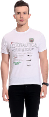 

TAB91 Printed Men's Round Neck White T-Shirt