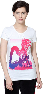 

Ajile by Pantaloons Graphic Print Women's Round Neck White T-Shirt