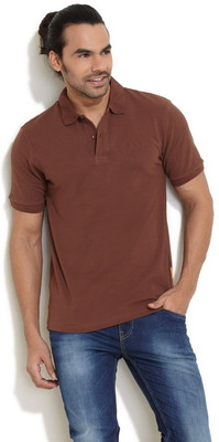 

Pure Play Solid Men's Polo Neck Brown T-Shirt, Dark brown