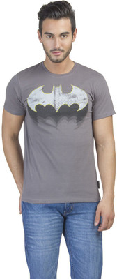

Batman Printed Men's Round Neck Grey T-Shirt, Pewter