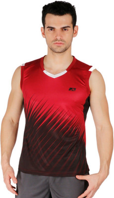 

Vector X Printed Men's V-neck Red T-Shirt, Cherry